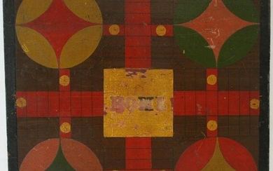 LATE 19TH CENTURY POLYCHROME PAINTED GAME BOARD.