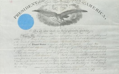 LINCOLN, Abraham (1809-1865). Partly printed appointment signed ("Abraham Lincoln"), as President of