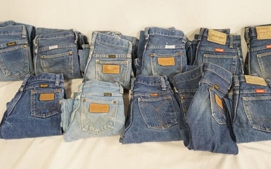 LOT OF 11 PAIRS OF VINTAGE WRANGLER JEANS