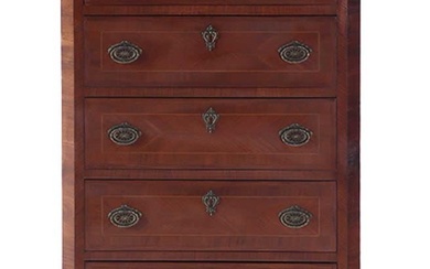 LOUIS XV STYLE MARBLE TOP CHEST OF DRAWERS WITH BRONZE...