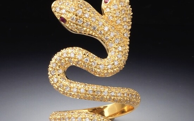 Ladies' Diamond Double Serpent Ring