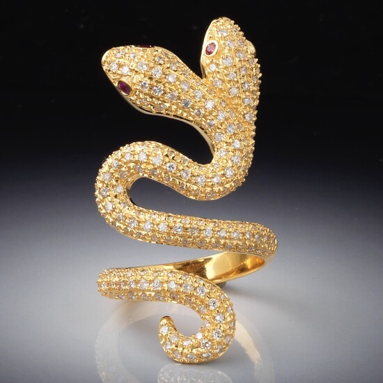 Ladies' Diamond Double Serpent Ring