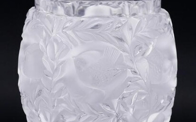 Lalique ''Bagatelle'' Crystal Bird Vase 6.75''