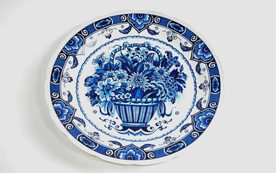 Large Delft / Blue & White Charger - Floral - Boch