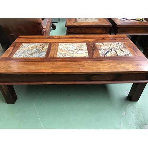 Large Solid Wood Embedded Sheesham Coffee Table (135 W. x 75...