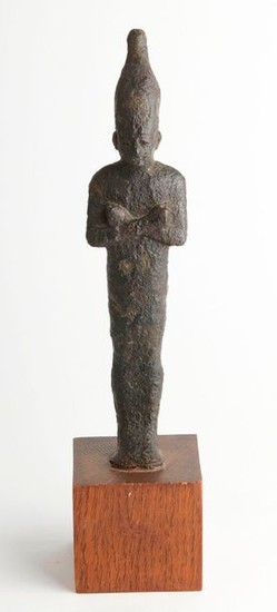 Large bronze statuette representing the god Osiris. Egypt...