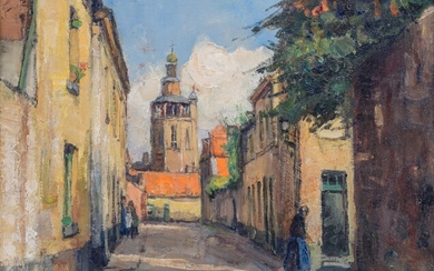 Léo Mechelaere (1880-1964), Balstraat in Bruges, 42,5 x 48,5 cm
