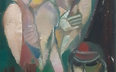 Leo Roth 1914-2002 (Israeli) Figures oil on canvas