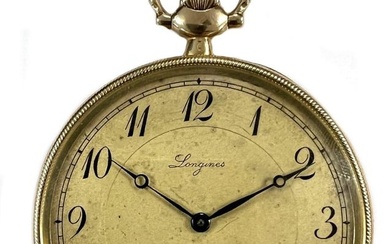 Longines - A Swiss 14ct gold open faced pocket watch