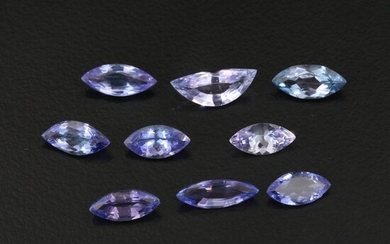 Loose 5.96 CTW Marquise Faceted and Lip Faceted Tanzanites