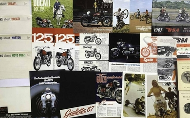 Lot of motorcycle brochures, photos - US and impor