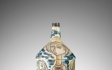 MARCELLO FANTONI Bottle decorated with characters.