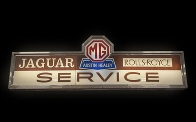 MG, Austin-Healey, Jaguar, Rolls-Royce Single-Sided Illuminated Sign