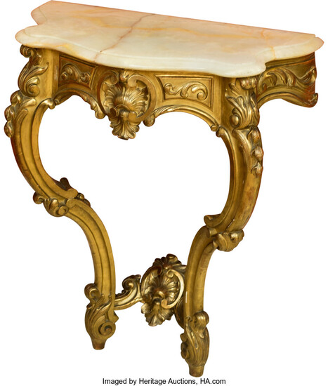Maker unknown, A Louis XV Style Carved and Giltwood Console