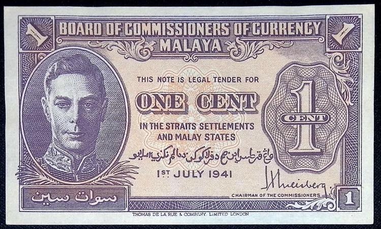 Malesia britannica - George VI (1936-1952) - 1 Cents 1941...