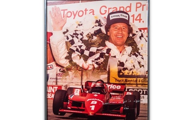 Mario Andretti Framed Picture Personally Inscribed From Andretti to Paul Newman
