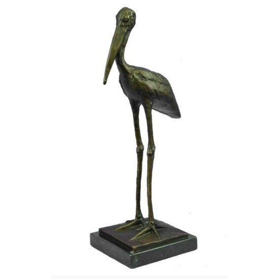 Marsh Bird Stork, Egret Bronze Sculpture