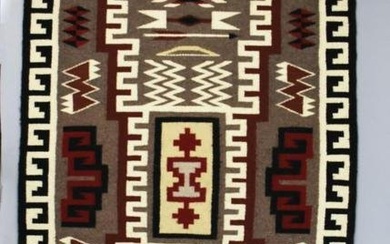 Mary Foster Hand Woven Navajo Rug, Storm Pattern