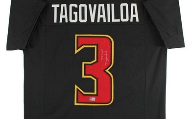Maryland Taulia Tagovailoa Signed Black Pro Style Jersey BAS Witnessed