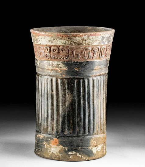 Maya Pottery Cylinder Vessel Glyph Band
