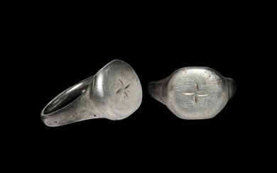 Medieval Silver Ring with Cross