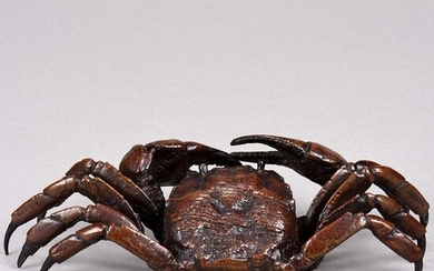 Meiji Period large Japanese Bronze walking Crab. Circa 1890. Width 20 cm.