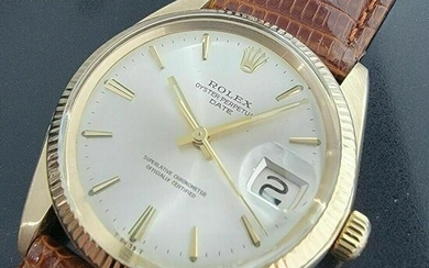 Mens Rolex Oyster Perpetual Date 1503 35mm 14k Solid