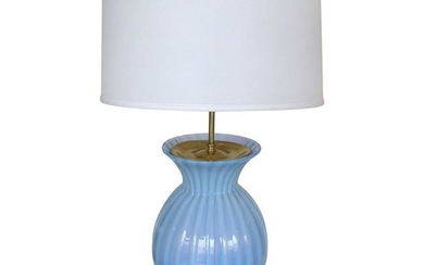 Mid-Century Modern Blue Murano Glass Table Lamp by