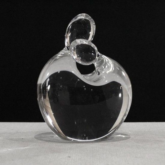 Mid-Century Modern Crystal Glass Embracing Figures