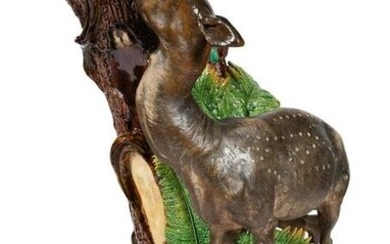 Mintons Majolica Model of a Fawn Flower Holder Dated