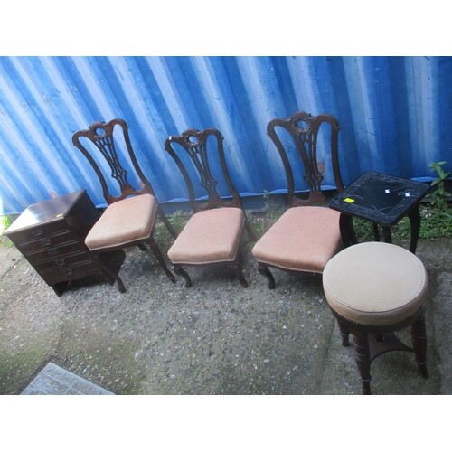 Mixed small furniture to include two Victorian nursing chair...