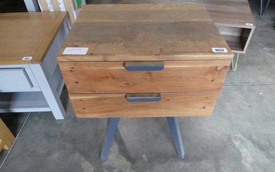 Modern single drawer bedside on grey metal tapered supportsCondition Report...