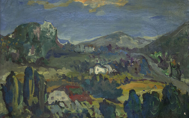 Molli Chwat (Polish / French, 1888-1979) - Landscape, Oil on Canvas.