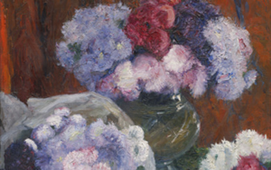 Mosson, George (d.i. Georg Mosessohn, 1851 Aix-en-Provence - 1933 Berlin) Weiße, violette und rote Chrysanthemen