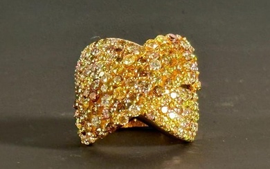 Muliti-color Diamond Bypass Ring