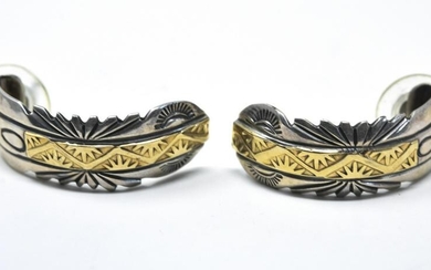 Native American 14kt Gold & Sterling Earrings