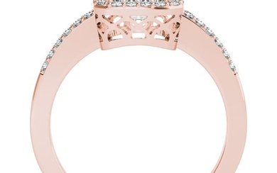 Natural 1.95 CTW Diamond Engagement Ring SET 14K Rose Gold