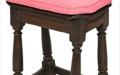 Oak Jacobean Joint Stool, now fitted with custom