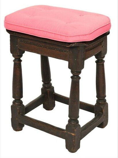 Oak Jacobean Joint Stool, now fitted with custom