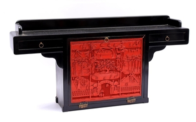 (-), Oriental piece of furniture with 2 drawers...