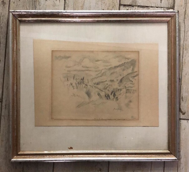 Original painting by atelier pascin on 1916 paper 23x19 cm