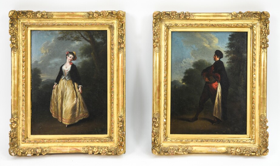 PAIR OF 19TH C. FRENCH OILS ON PANEL