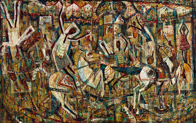 PAUL F. KEENE, JR. (1920 - 2009) Untitled (Carousel). Oil on linen canva...