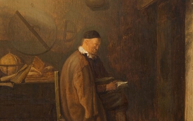 PIETER SYMONSZ. POTTER(Enkhuizen 1597-1652 Amsterdam)Géographe d'intérieur. Huile sur bois. Signé et daté avec difficulté en...