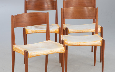 POUL CADOVIUS (1911-2011). 4 teak chairs' Pia ', DK3, Denmark.