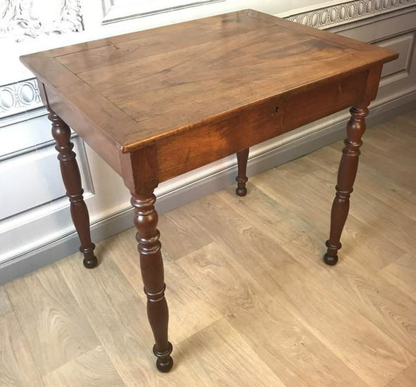 PROVINCIAL FRENCH SOLID WALNUT WRITING TABLE