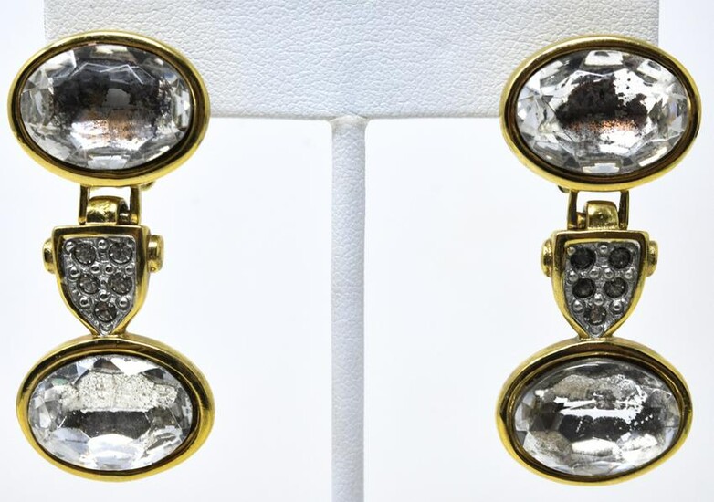 Pair Vintage Gilt Metal Dangle Earrings