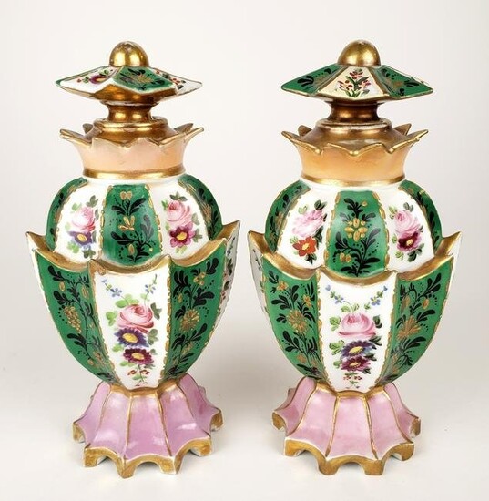 Pair of 19th C. Jacob Petit Porcelain Bottles