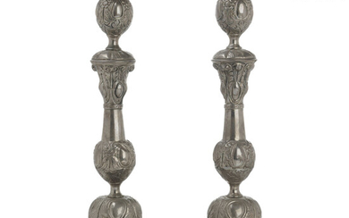 Pair of Antique European Silver Candlesticks