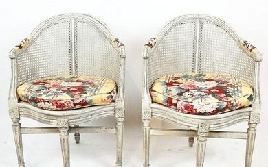 Pair of Baker Louis XVI-Style Corner Chairs